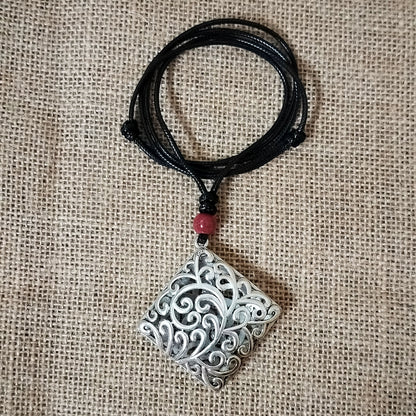 复古藏银吉祥象征项链
