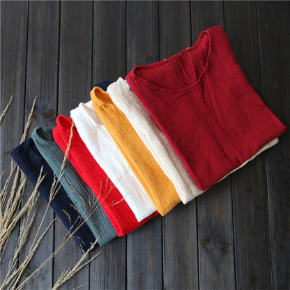2025 Cotton Linen Double-Layer Loose Tank Top for Women｜Solid Color Camisole Vest